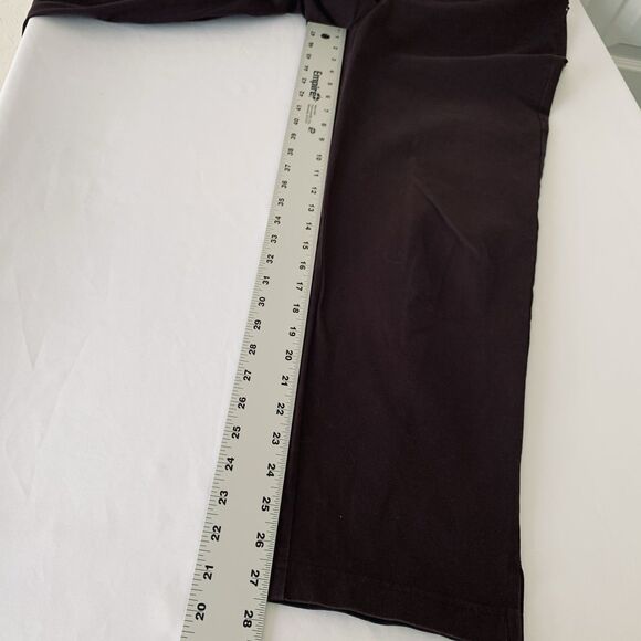 EILEEN FISHER Pants M Brown Stretch Organic Cotton Ankle Side Zip Minimalist - Picture 10 of 11